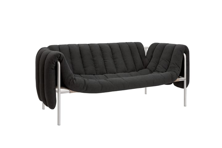 Divano a 2,5 posti Puffy 205 cm, Anthracite-acciaio inossidabile Hem