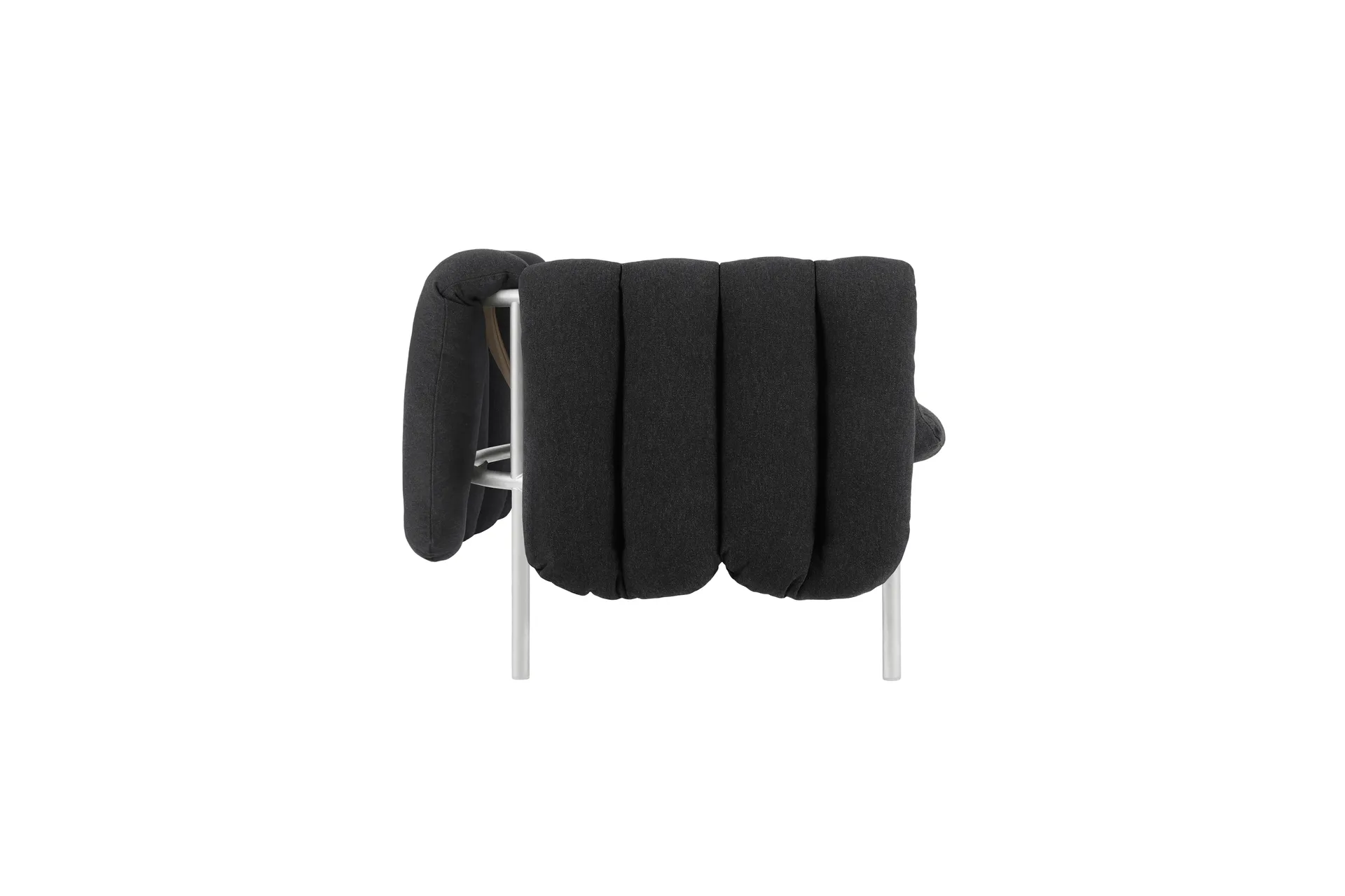 Divano a 2,5 posti Puffy 205 cm, Anthracite-acciaio inossidabile Hem