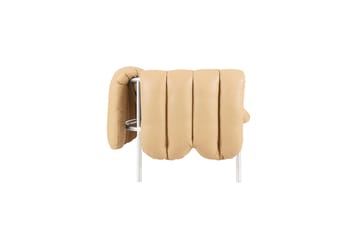 Divano a 2,5 posti Puffy 205 cm - Sand leather-acciaio inossidabile - Hem