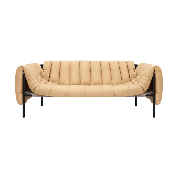 Divano a 2,5 posti Puffy 205 cm - Sand leather-black grey - Hem