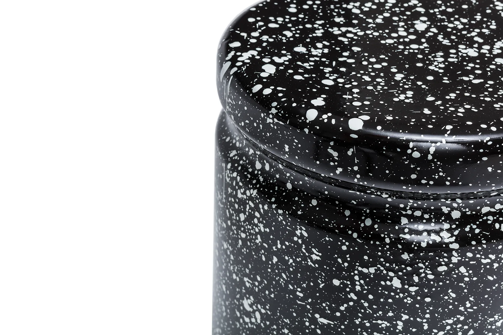 Last sgabello rotondo Ø32x44 cm, Black-white splatter Hem