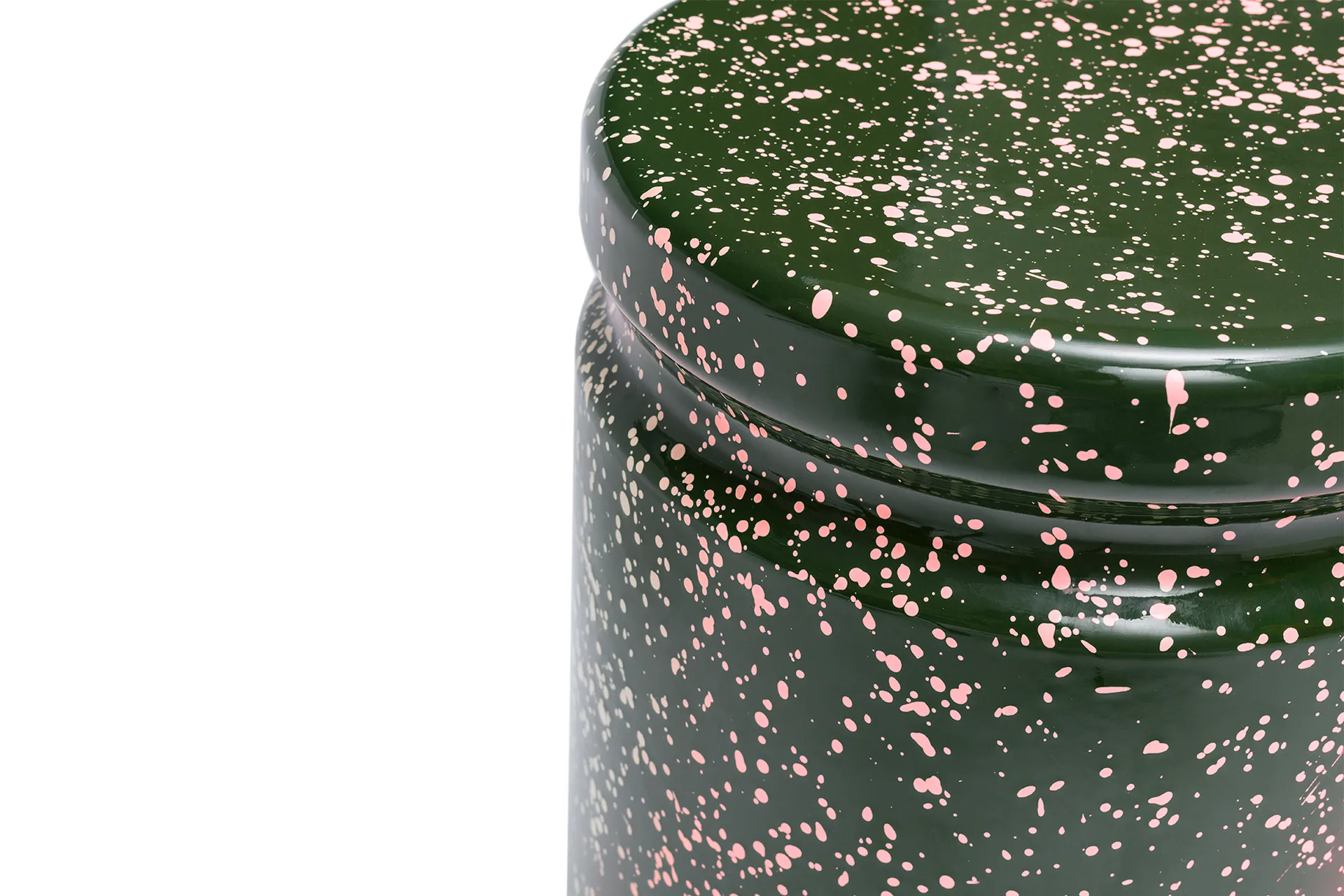 Last sgabello rotondo Ø32x44 cm, Green-pink splatter Hem