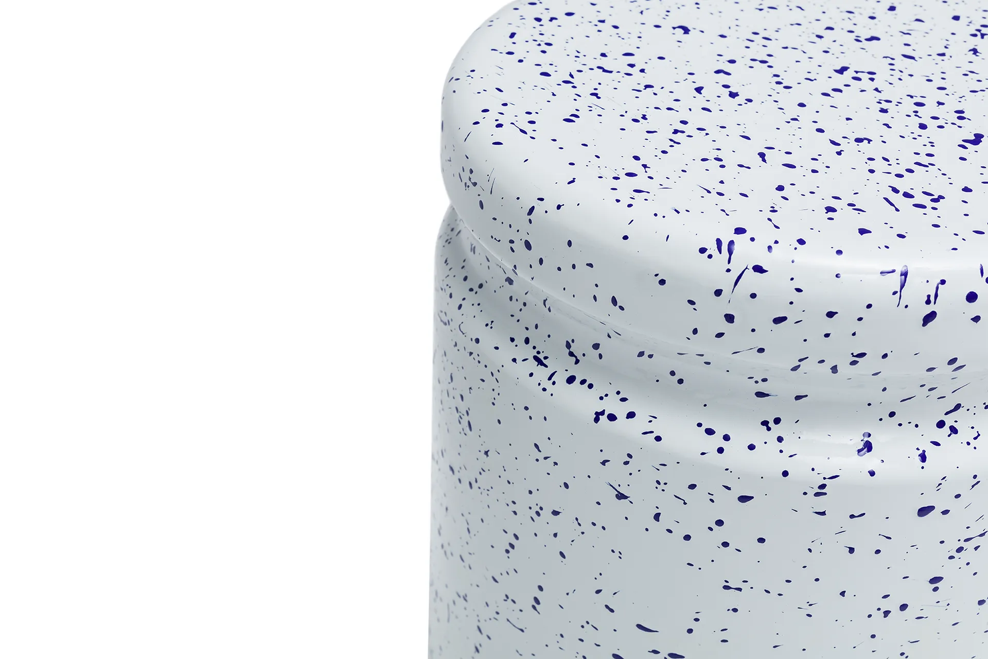 Last sgabello rotondo Ø32x44 cm, White-blue splatter Hem