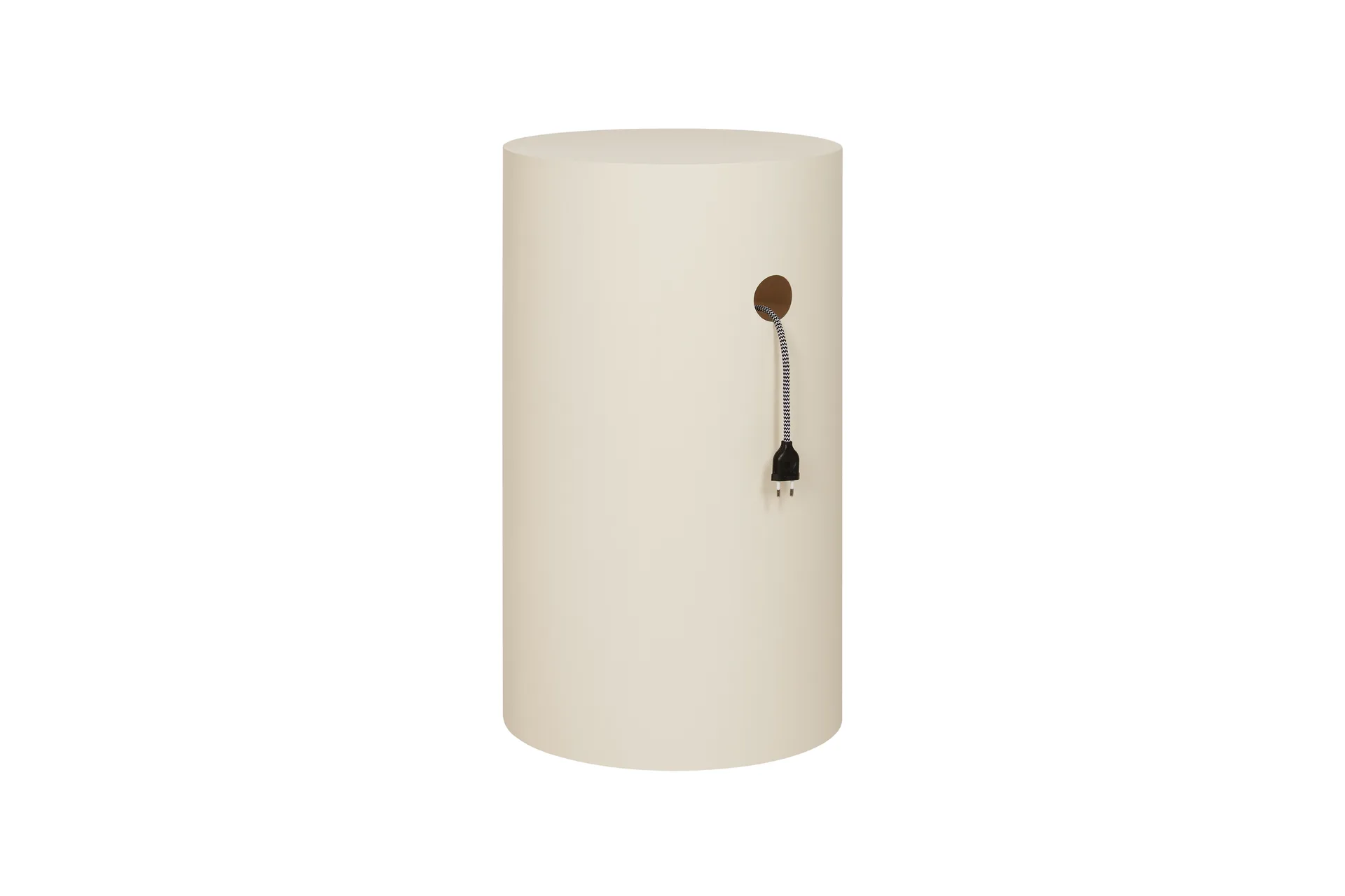 Piedistallo Hide Ø38x68 cm, Light ivory textured Hem