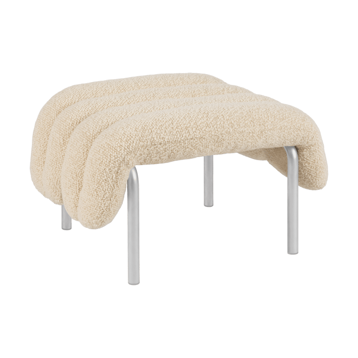 Poggiapiedi Puffy 58x67 cm - Eggshell-acciaio inossidabile - Hem