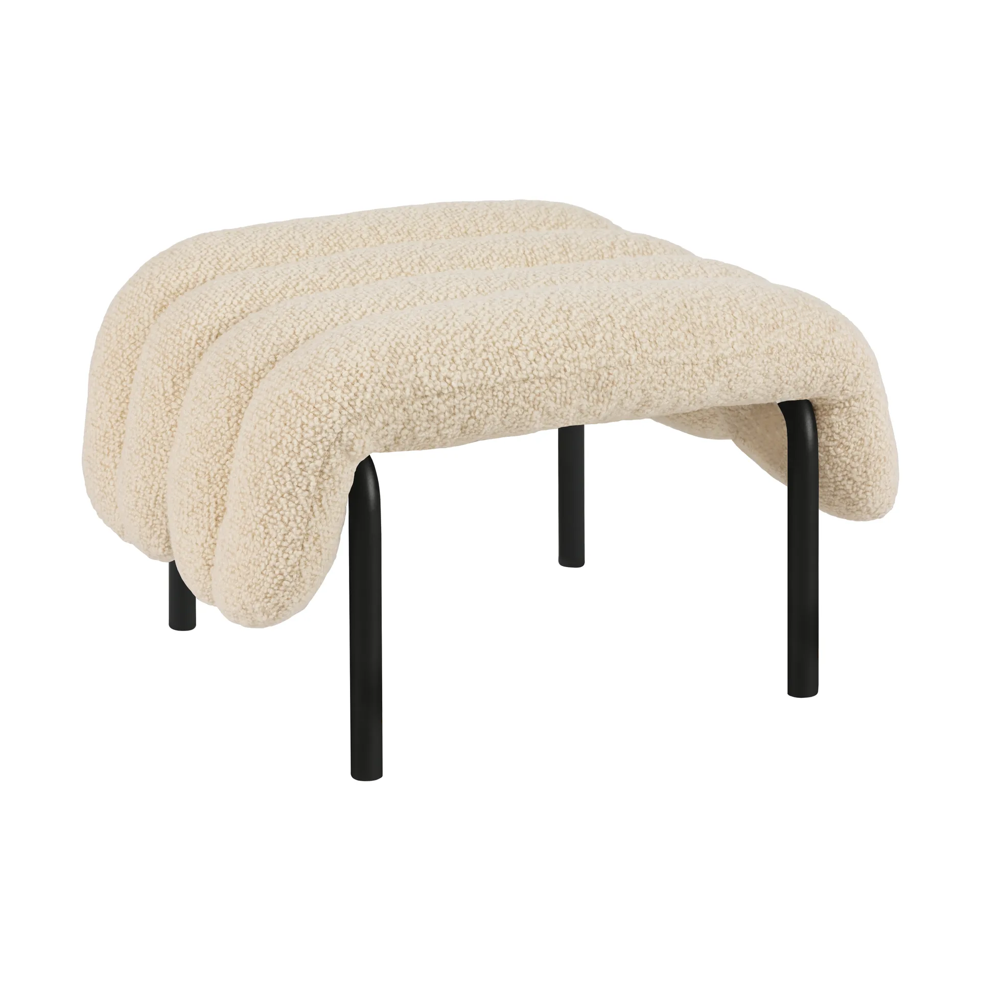 Poggiapiedi Puffy 58x67 cm, Eggshell-black grey Hem