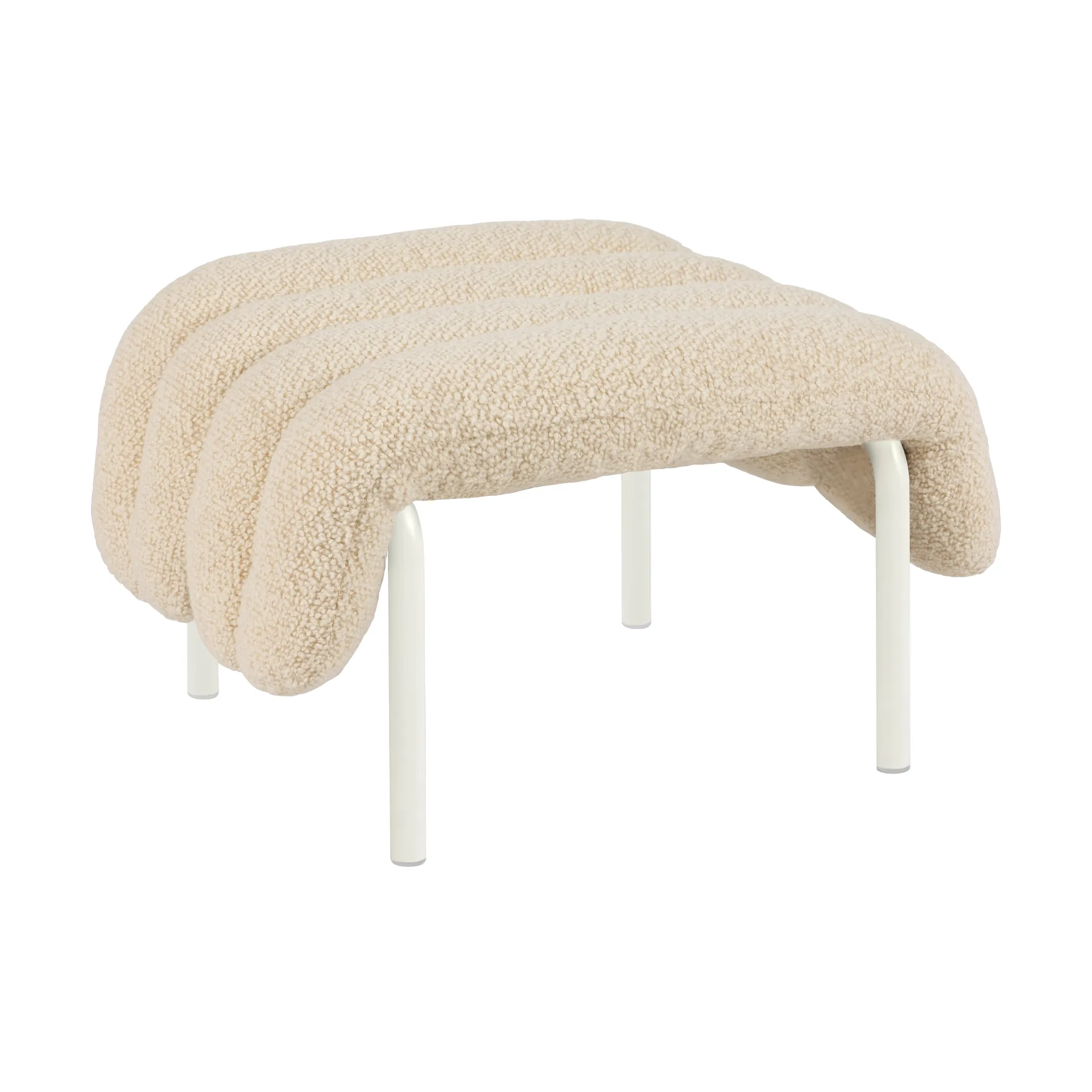 Poggiapiedi Puffy 58x67 cm, Eggshell-cream Hem