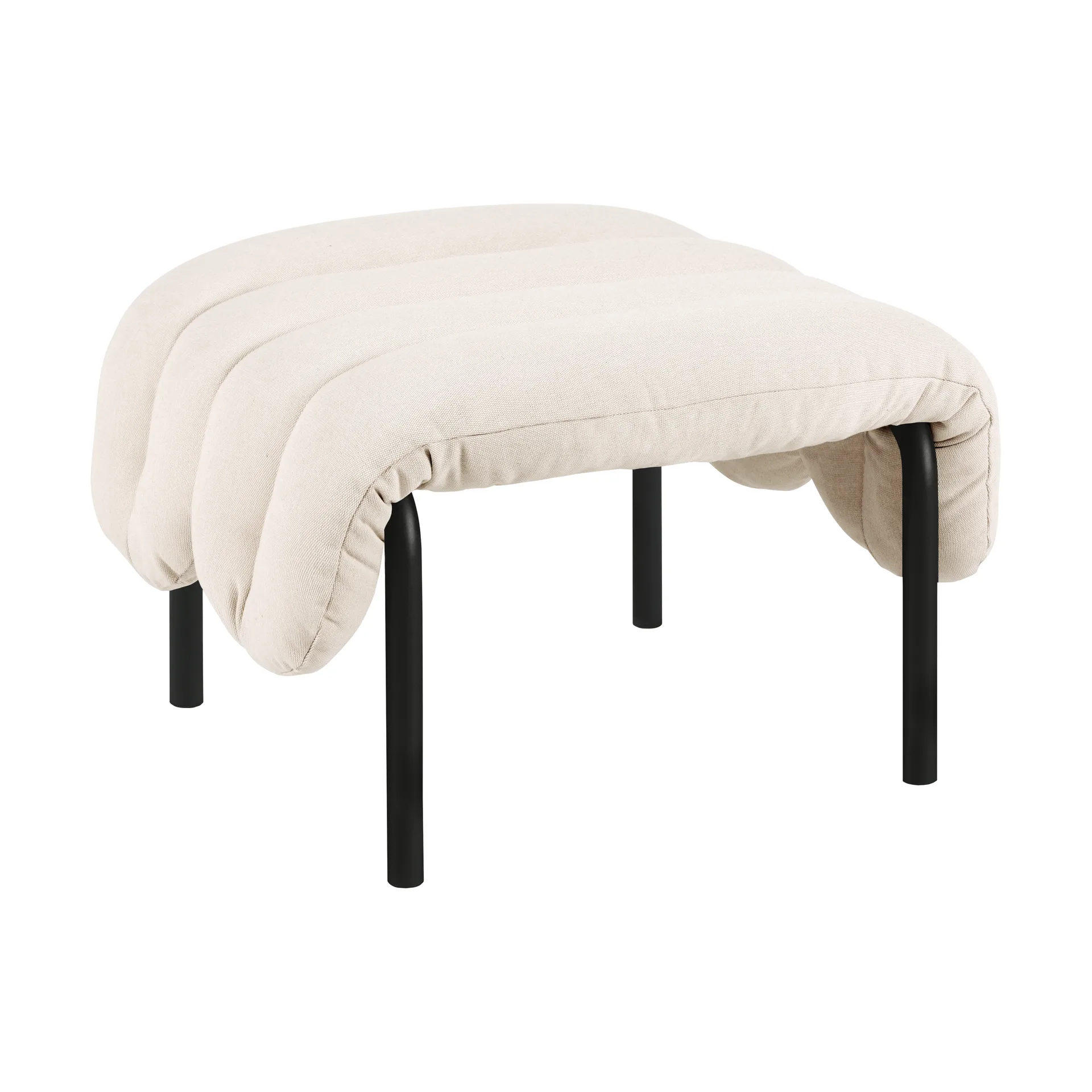 Poggiapiedi Puffy 58x67 cm, Natural-black grey Hem