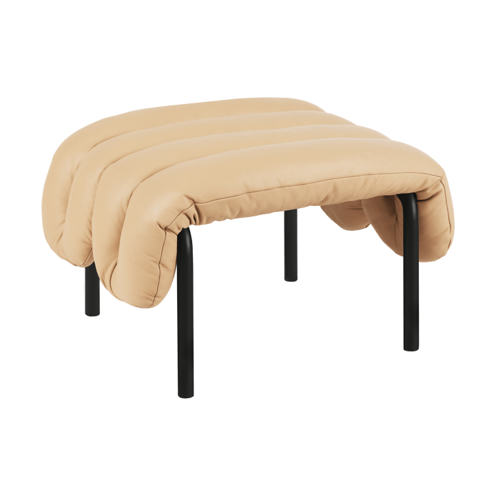 Poggiapiedi Puffy 58x67 cm - Sand leather-black grey - Hem
