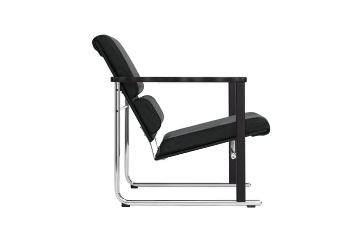 Poltrona lounge Experiment 502, Black-black leather Hem