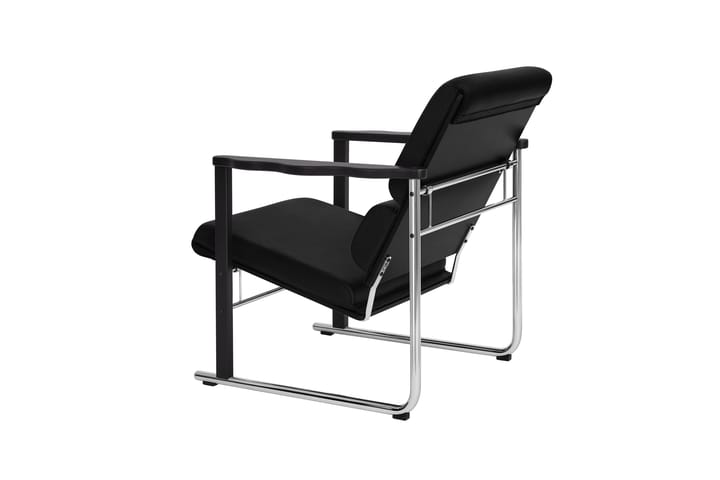 Poltrona lounge Experiment 502, Black-black leather Hem
