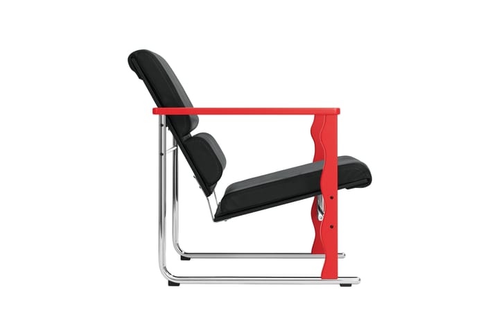 Poltrona lounge Experiment 503, Red-black leather Hem