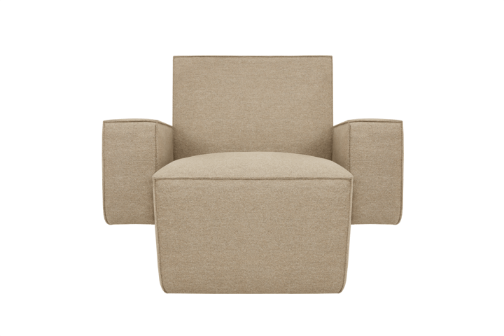 Poltrona lounge Hunk con braccioli, Beige Hem