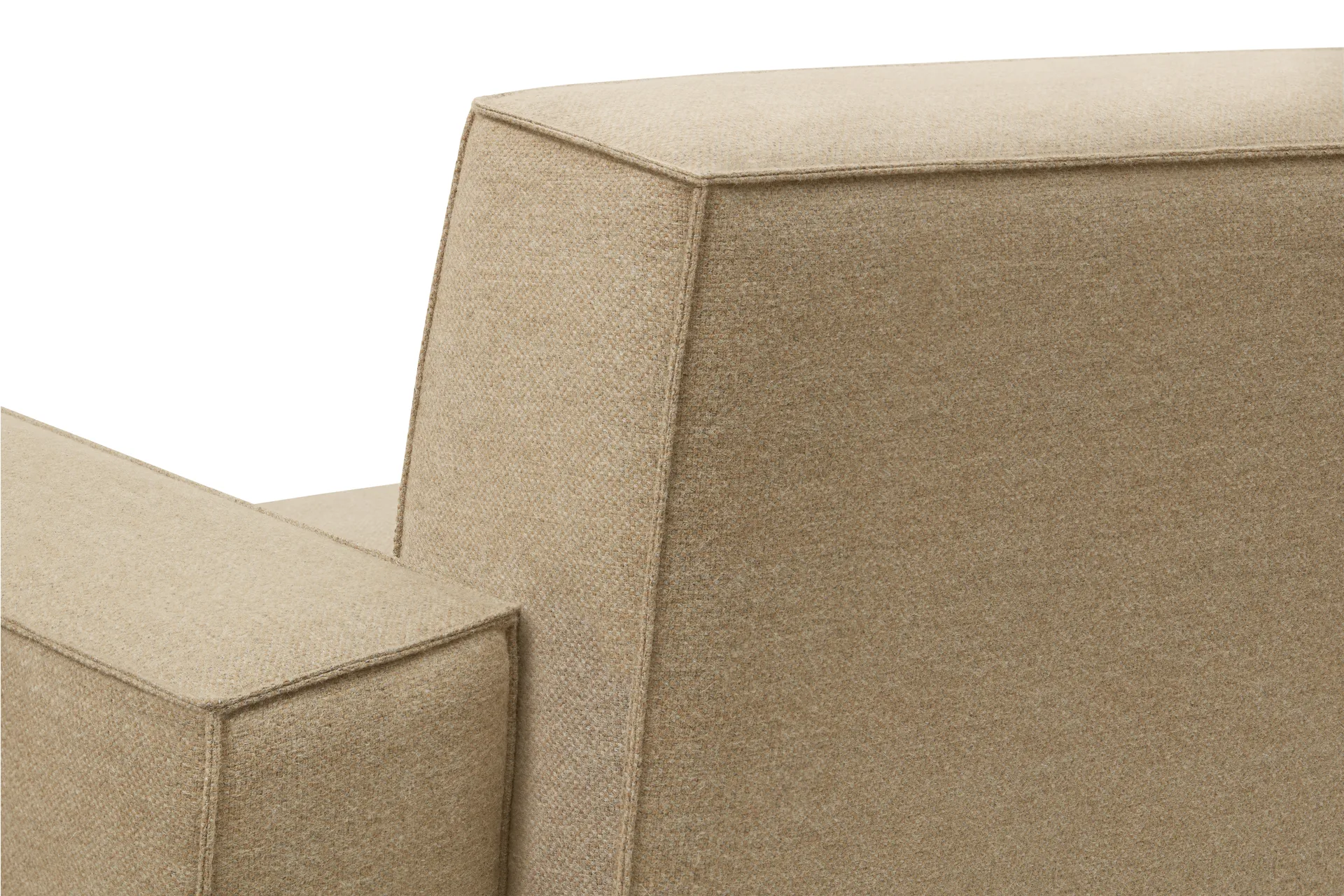 Poltrona lounge Hunk con braccioli, Beige Hem