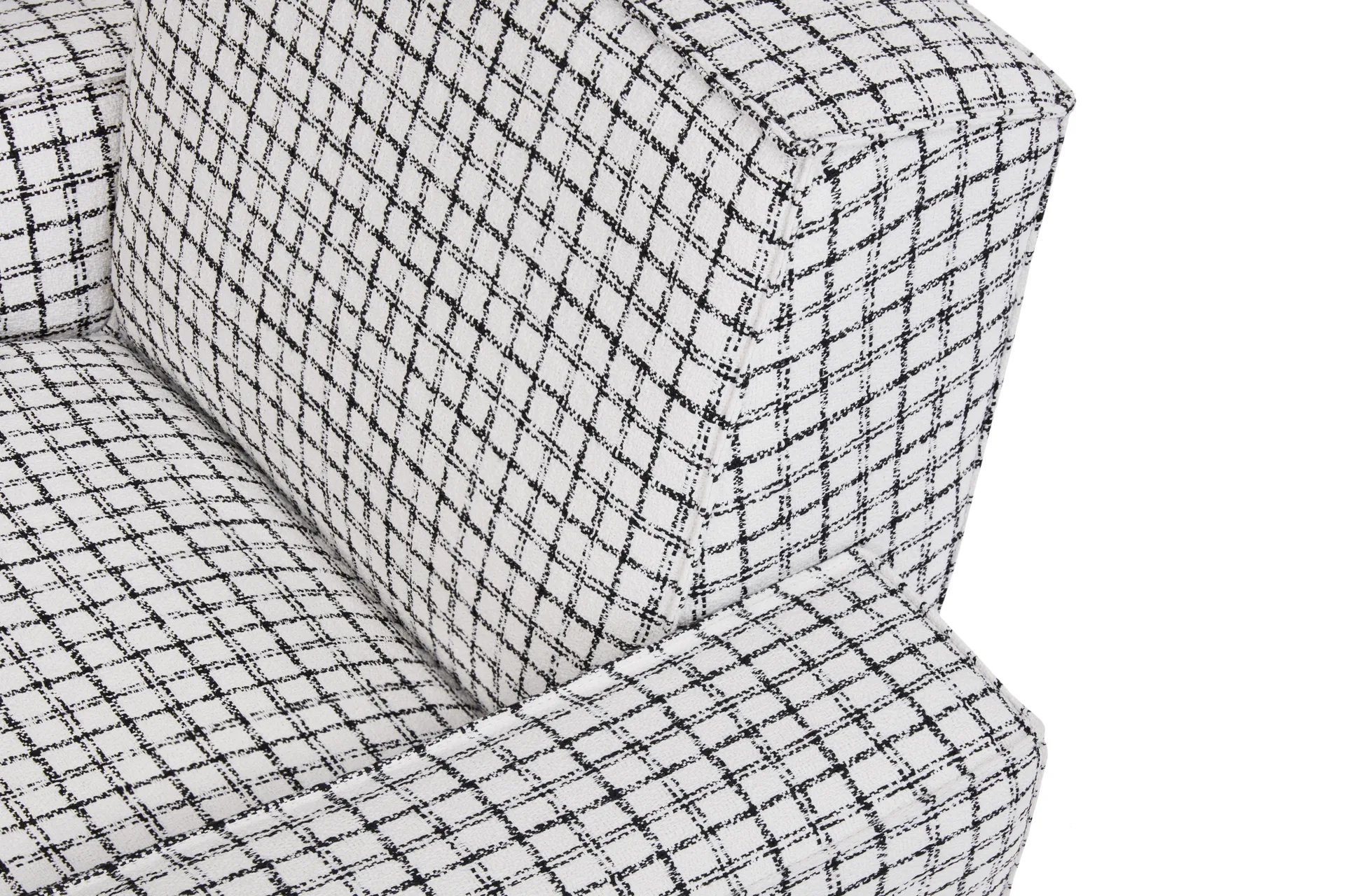Poltrona lounge Hunk con braccioli, Checkered black/white Hem