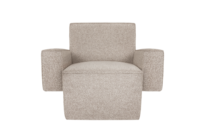 Poltrona lounge Hunk con braccioli, Swan Hem