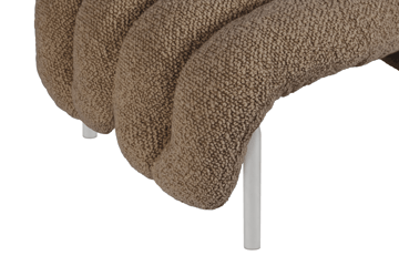 Poltrona lounge + poggiapiedi Puffy - Sawdust-acciaio inossidabile - Hem