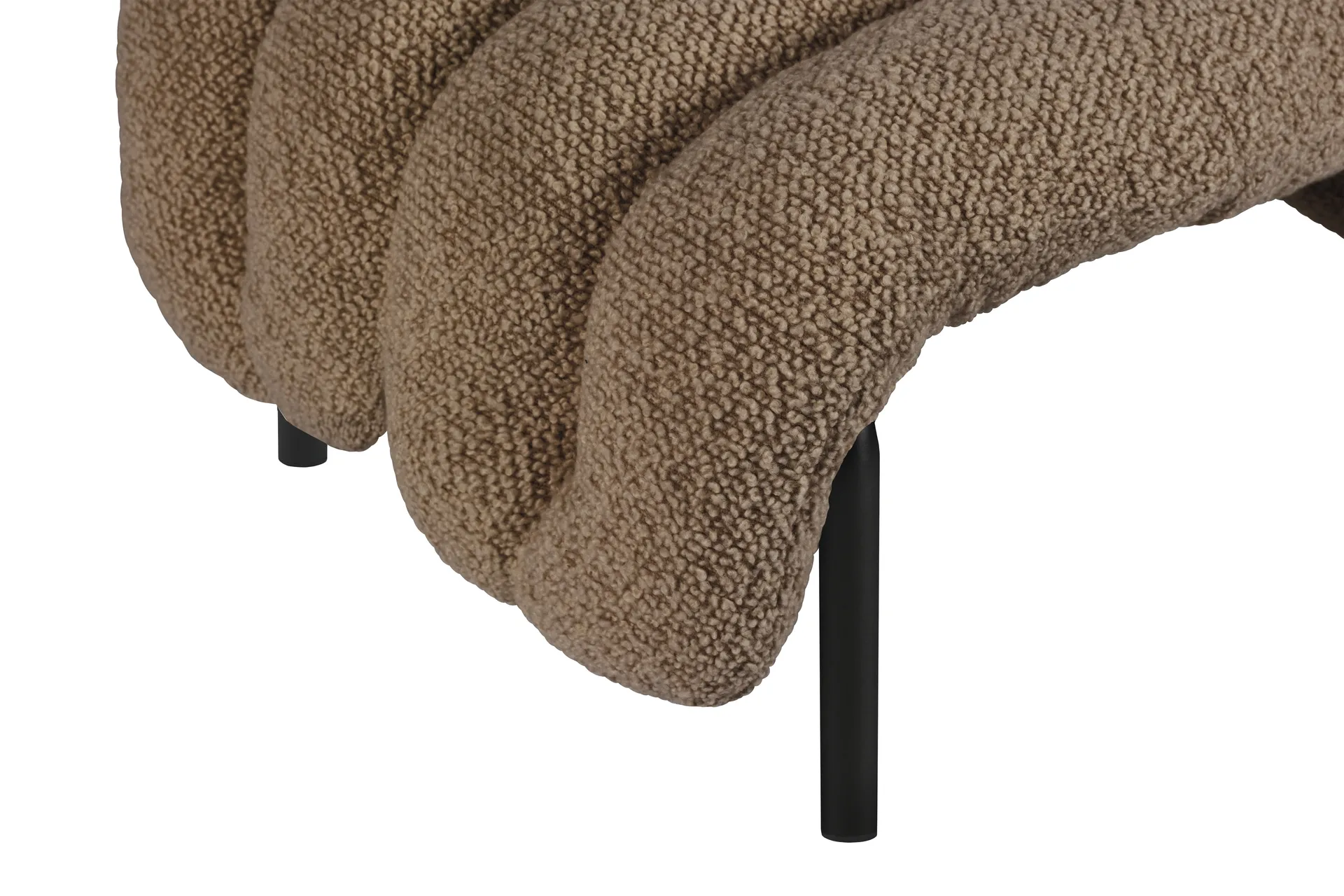 Poltrona lounge + poggiapiedi Puffy, Sawdust-black grey Hem