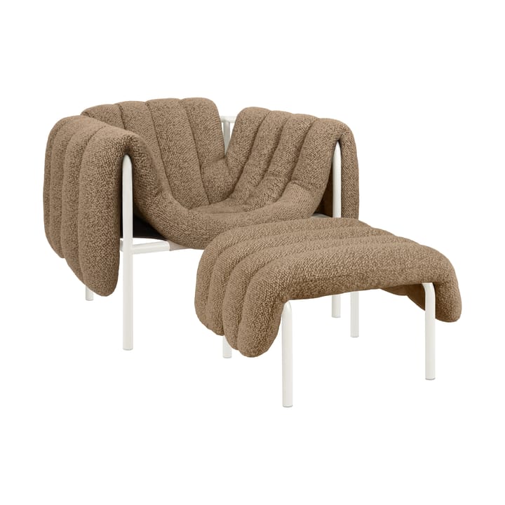 Poltrona lounge + poggiapiedi Puffy - Sawdust-cream - Hem