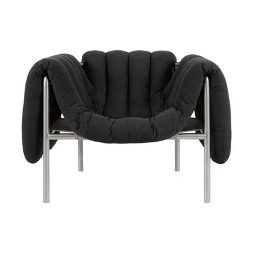 Poltrona lounge Puffy - Anthracite-acciaio inossidabile - Hem