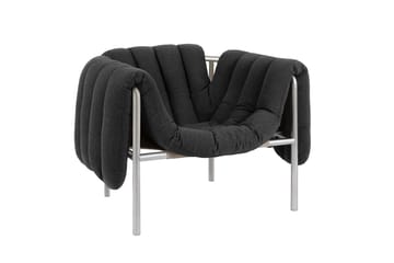 Poltrona lounge Puffy - Anthracite-acciaio inossidabile - Hem