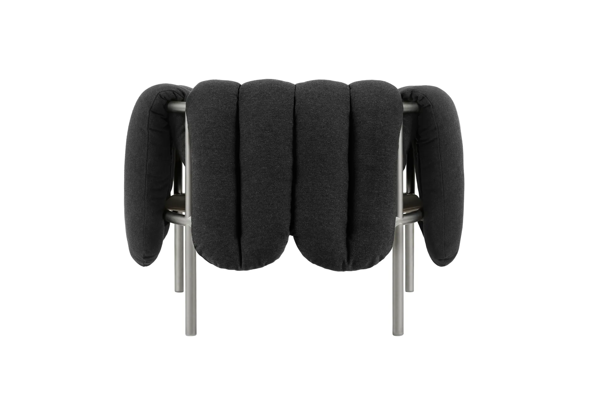 Poltrona lounge Puffy, Anthracite-acciaio inossidabile Hem