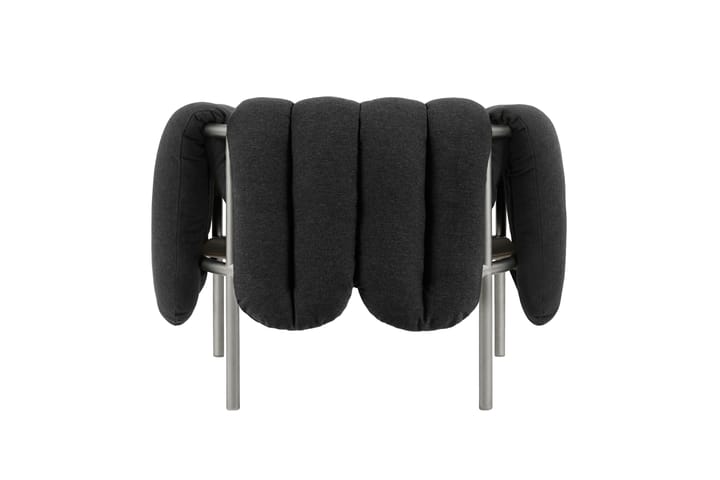 Poltrona lounge Puffy, Anthracite-acciaio inossidabile Hem