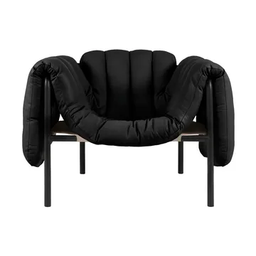 Poltrona lounge Puffy - Black leather-black grey - Hem