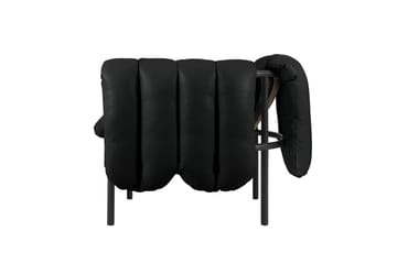 Poltrona lounge Puffy - Black leather-black grey - Hem