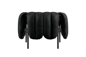 Poltrona lounge Puffy - Black leather-black grey - Hem