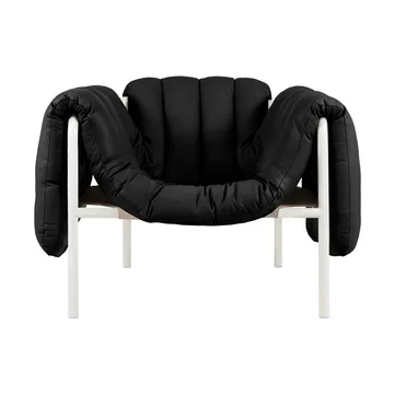Poltrona lounge Puffy - Black leather-cream - Hem
