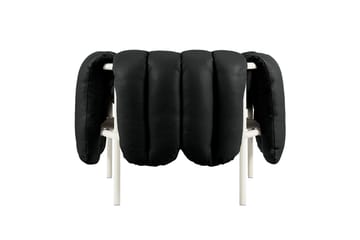 Poltrona lounge Puffy - Black leather-cream - Hem