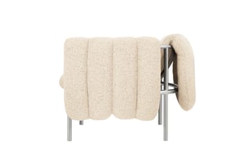 Poltrona lounge Puffy - Eggshell-acciaio inossidabile - Hem