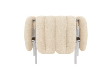 Poltrona lounge Puffy - Eggshell-acciaio inossidabile - Hem