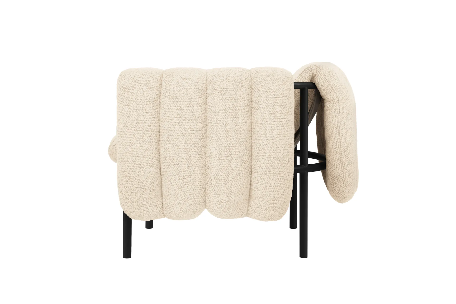 Poltrona lounge Puffy, Eggshell-black grey Hem