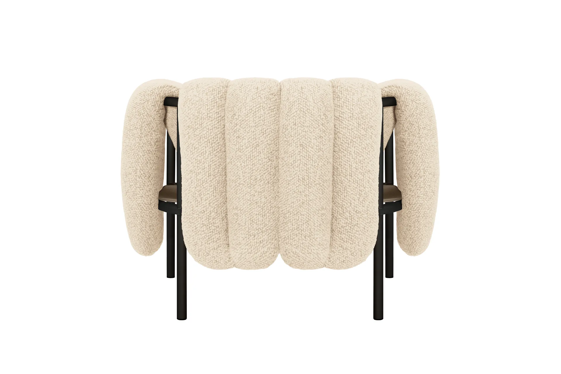 Poltrona lounge Puffy, Eggshell-black grey Hem