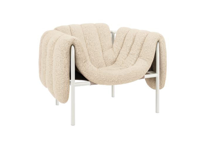 Poltrona lounge Puffy, Eggshell-cream Hem