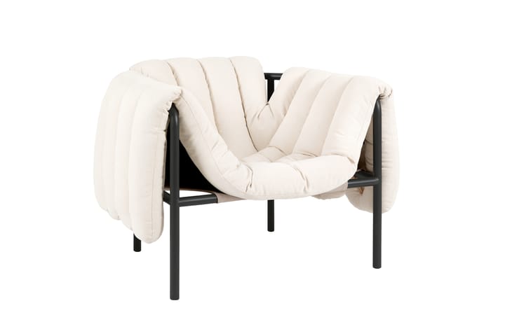 Poltrona lounge Puffy, Natural-black grey Hem