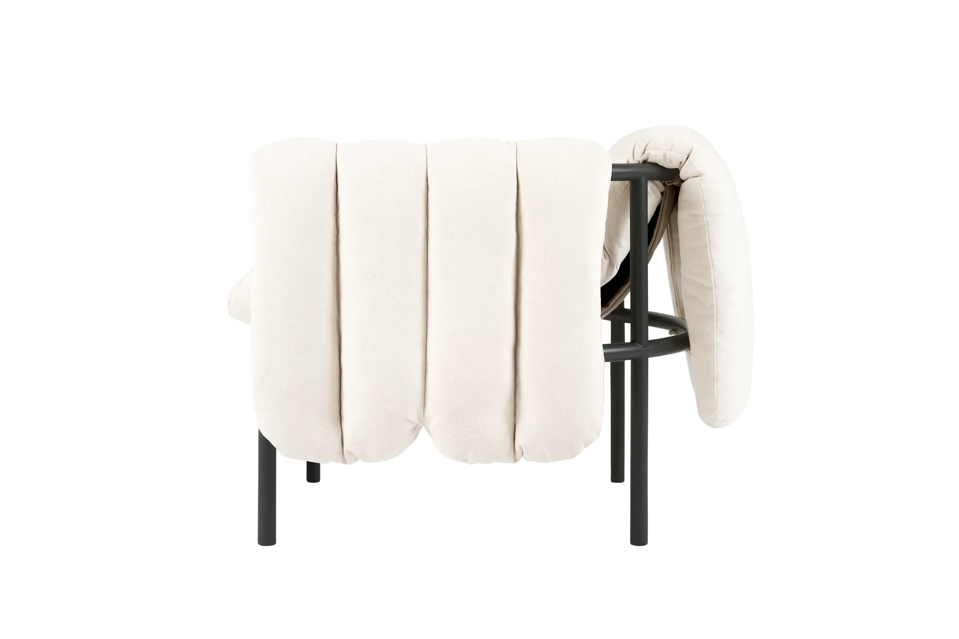 Poltrona lounge Puffy, Natural-black grey Hem