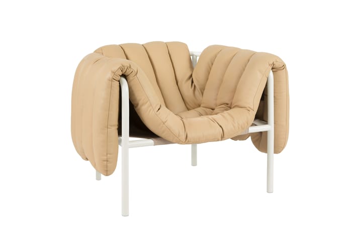 Poltrona lounge Puffy, Sand leather-cream Hem