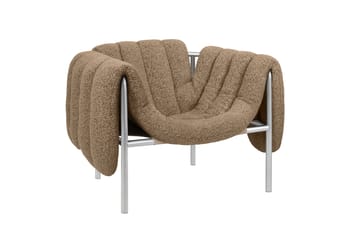 Poltrona lounge Puffy - Sawdust-acciaio inossidabile - Hem