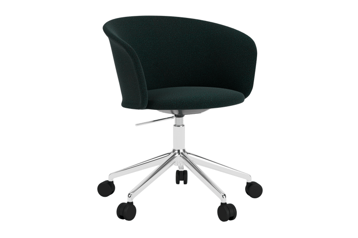Sedia da ufficio Kendo Swivel con 5 ruote, Pine-polished aluminium Hem