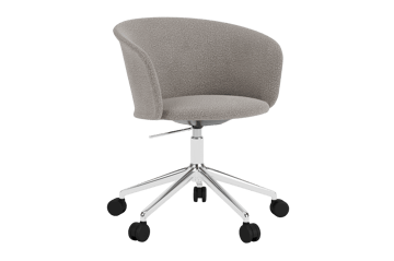 Sedia da ufficio Kendo Swivel con 5 ruote - Porcelain-polished aluminium - Hem