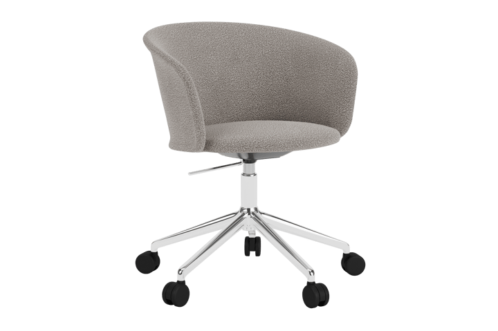 Sedia da ufficio Kendo Swivel con 5 ruote, Porcelain-polished aluminium Hem