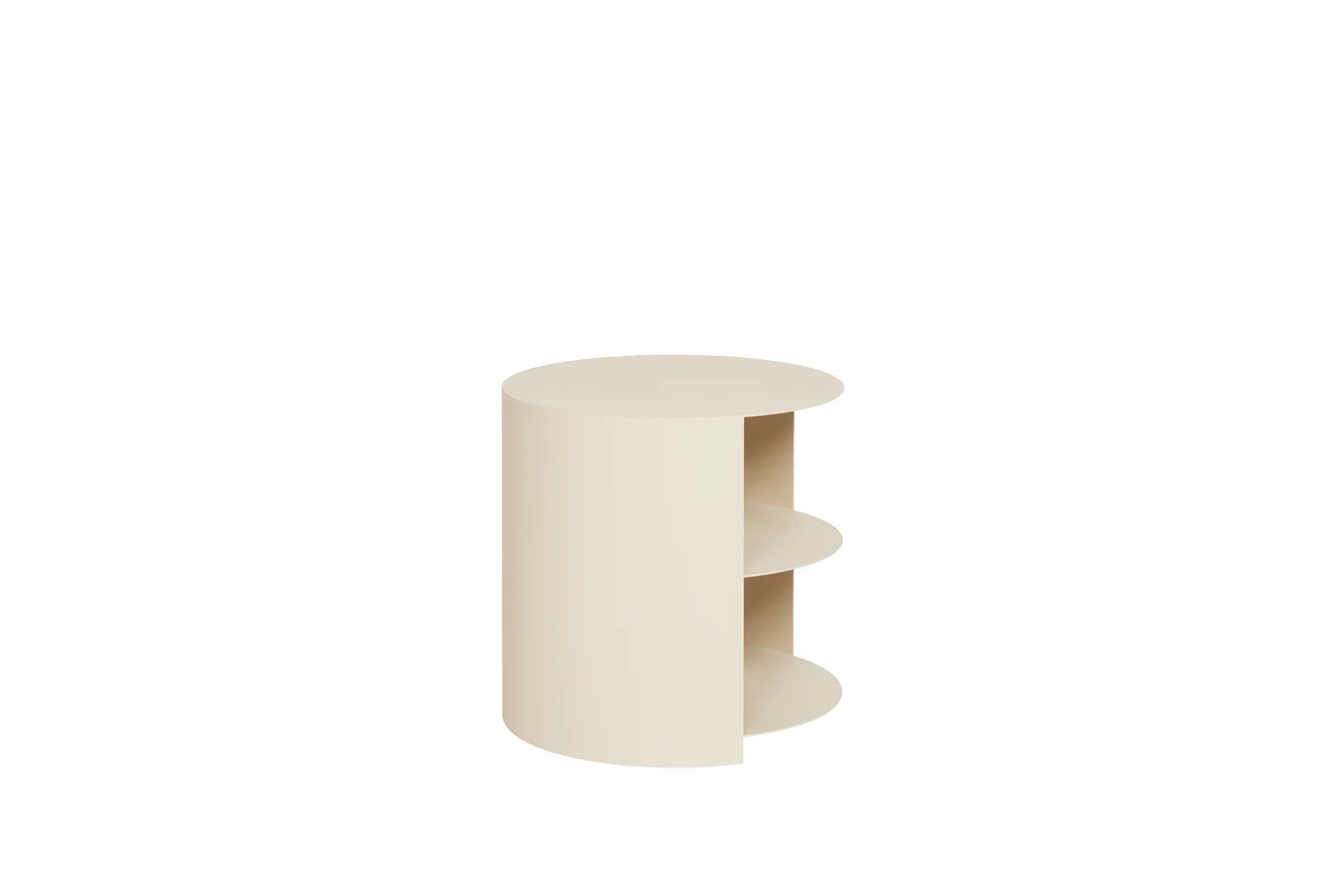 Tavolino Hide Ø38x41 cm, Light ivory textured Hem