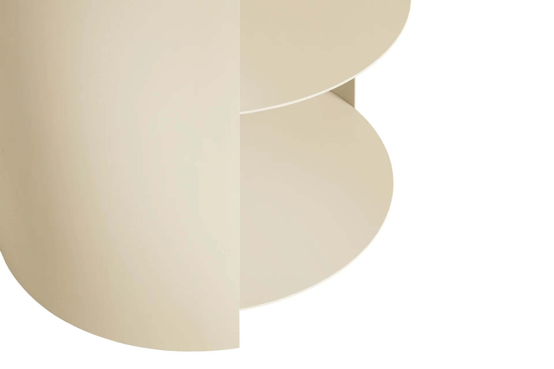 Tavolino Hide Ø38x41 cm, Light ivory textured Hem