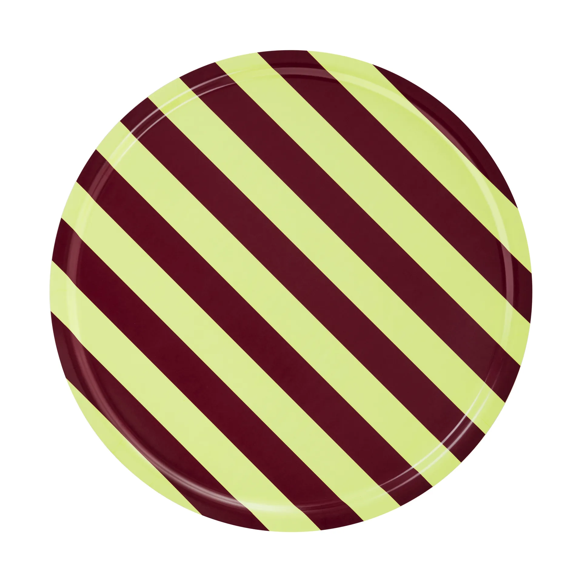 Vassoio Stripe Large Ø65 cm, Butter-burgundy Hem