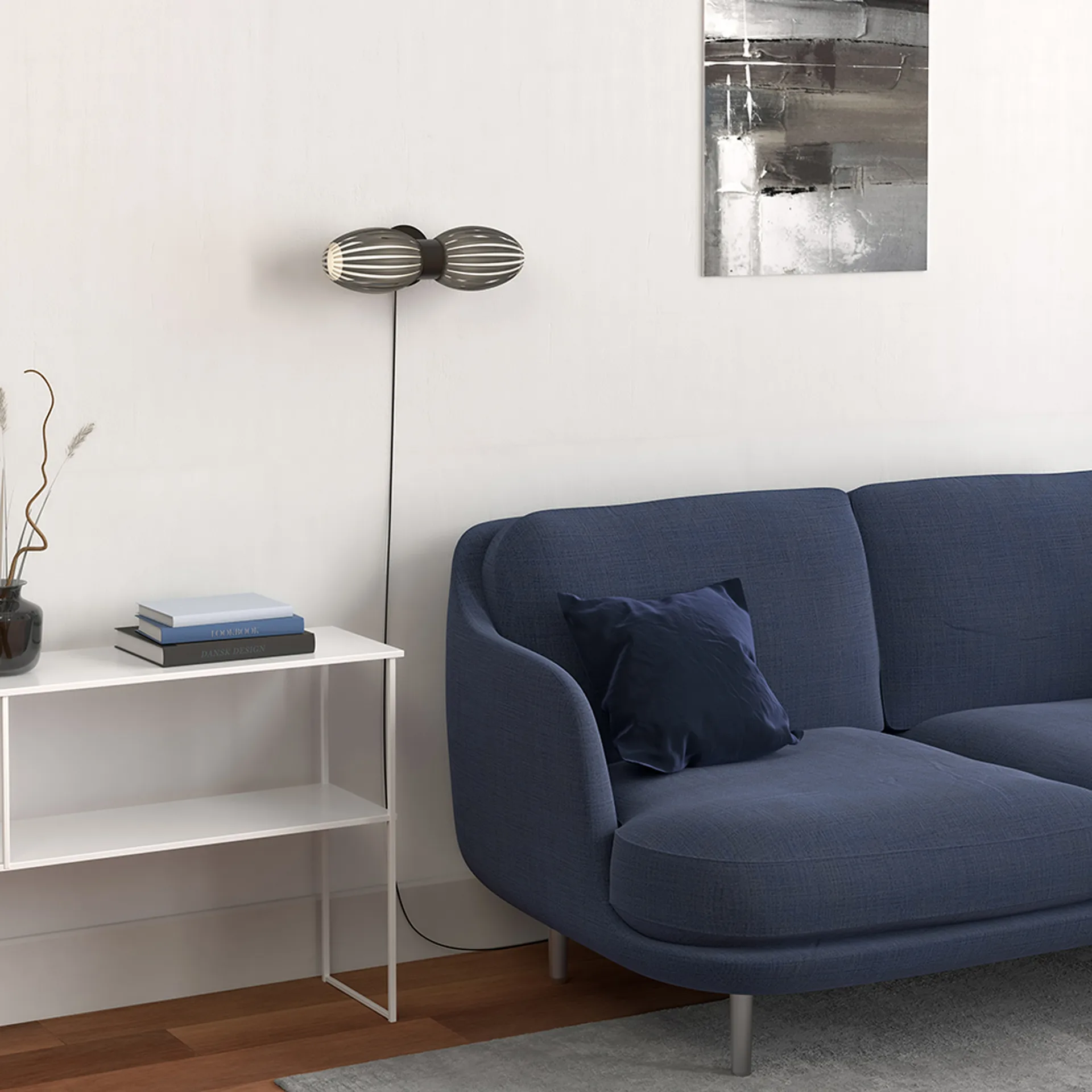 Applique Tentacle duo 34 cm, Nero, tinta affumicata Herstal