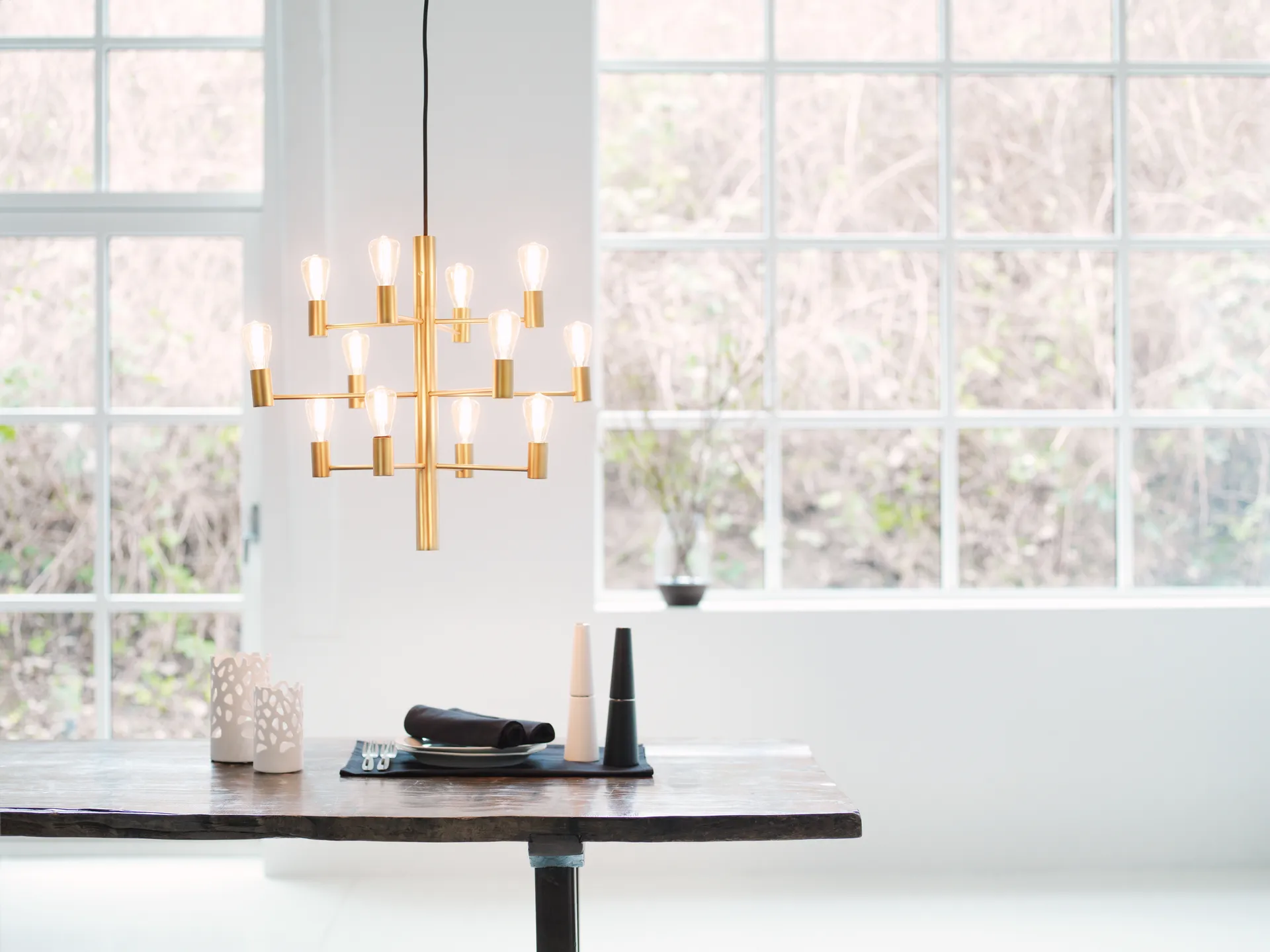 Candeliere Manola 12, ottone satin Herstal