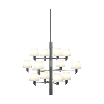 Gil corona 12 lampadario - Cromo-vetro opalino - Herstal